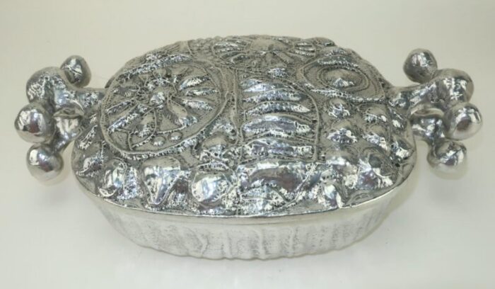 don drumm brutalist aluminum casserole serving dish 1960s 8091