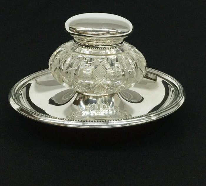 dutch silver crystal cut inkwell by j m van kempen en zn for voorschoten 1874 2