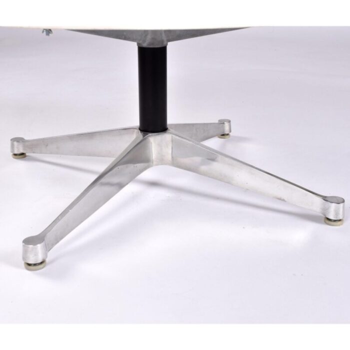 eames for herman miller round white marble coffee table on aluminum base 0691