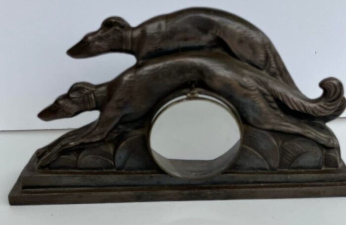 early 1900s french greyhounds art nouveau style metal bronze figurine 0240