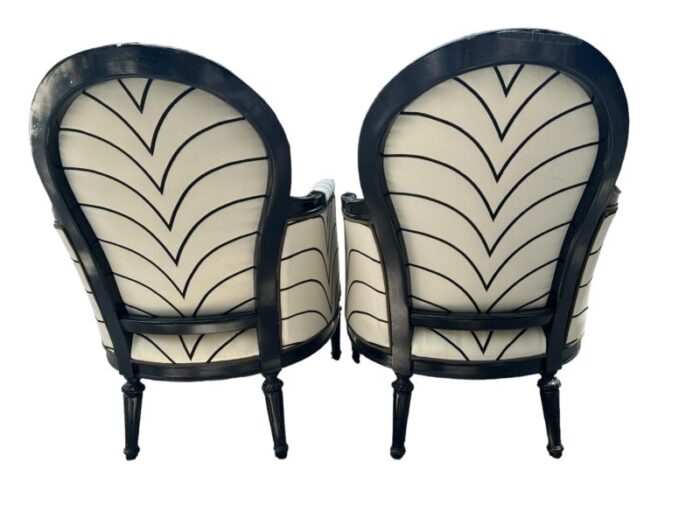 early 1900s set of two french art deco chairs upholstered solid wood wingback chairs solid wood 1057