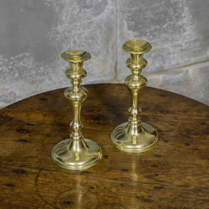 early 19th century brass candlesticks set of 2 4