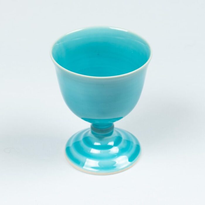 early 20th century amakusa higure turkish blue goblet cup 8585