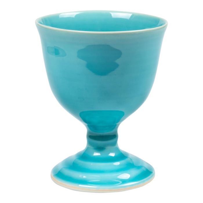 early 20th century amakusa higure turkish blue goblet cup 9794