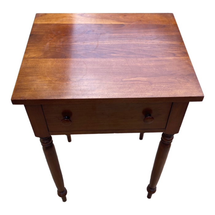 early 20th century antique 1 drawer primitive cherry side table 2985