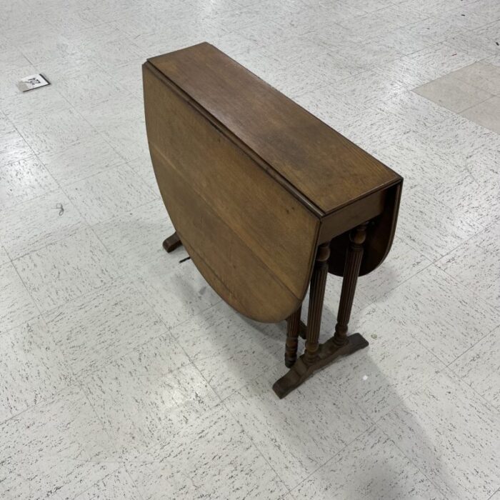 early 20th century english drop leaf folding leg table 5095