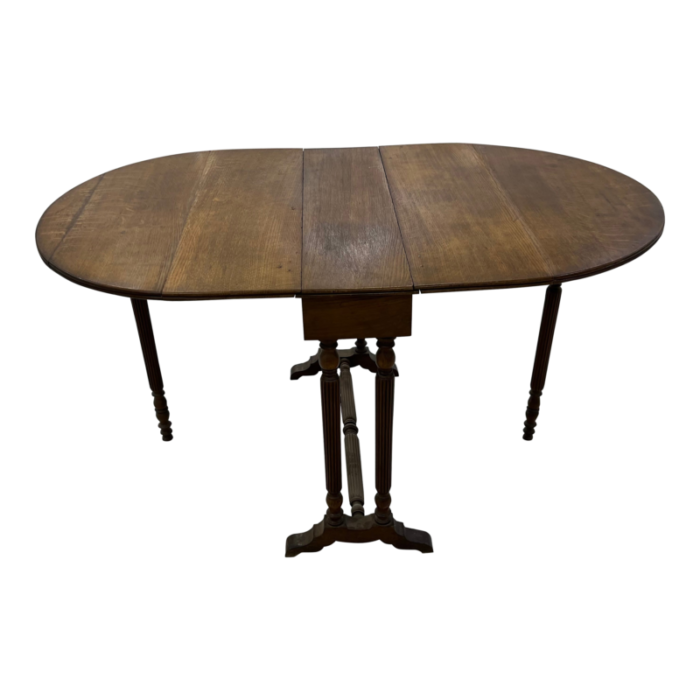 early 20th century english drop leaf folding leg table 7686