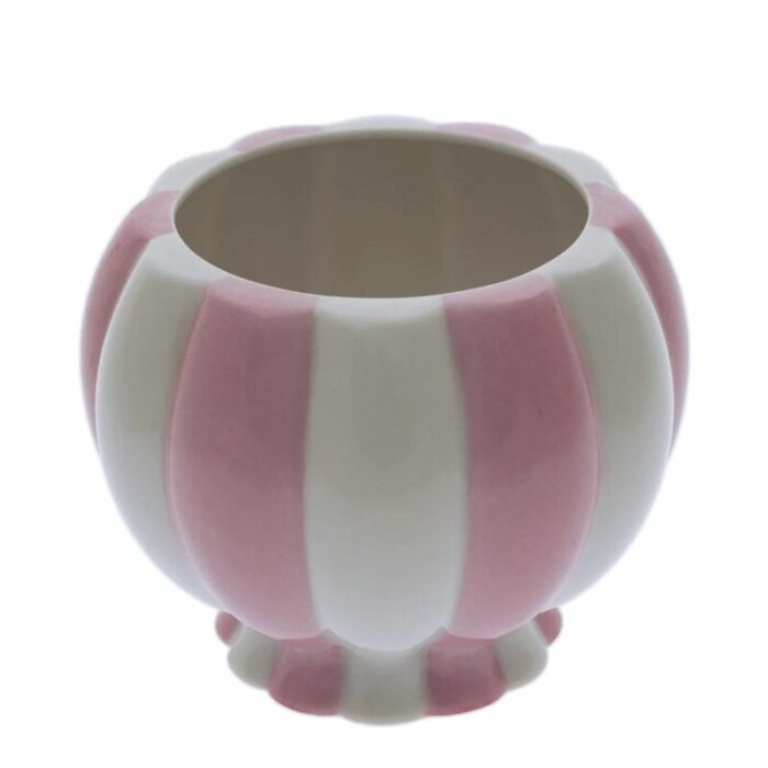 early 20th century josef hoffman melon sugar bowl pink white stripe augarten porcelain vienna secessionist 1470