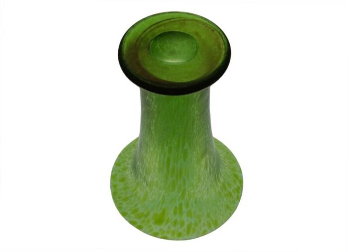 early 20th century loetz green art glass art deco period trumpet vase 2365