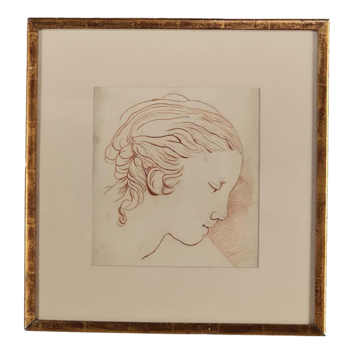 early 20th century modern chalk portrait 7163