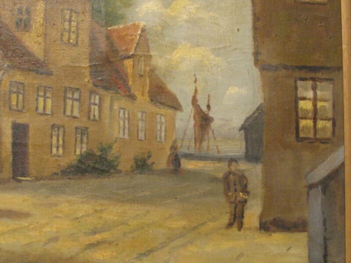 early 20th century old copenhagen oil painting by v holm framed 0828