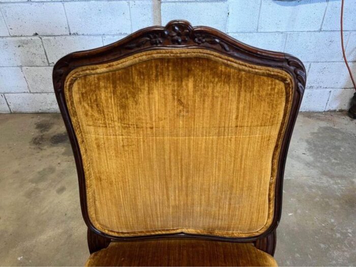 early 20th century pair of antique louis xv style velvet upholstered walnut side chairs 2175