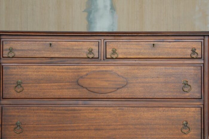 early 20th century queen ann style walnut chest of drawers 2916