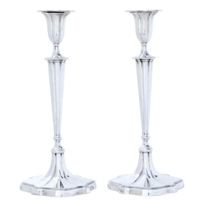 early 20th century sterling silver candlesticks set of 2 8