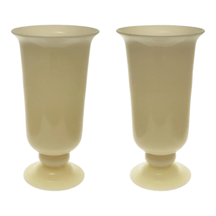 early 20th century steuben ivory glass footed vase art deco carder 7316 a pair 2883