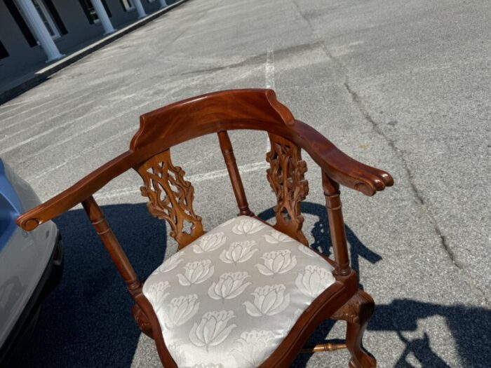 early 20th century vintage chippendale corner armchair 7040