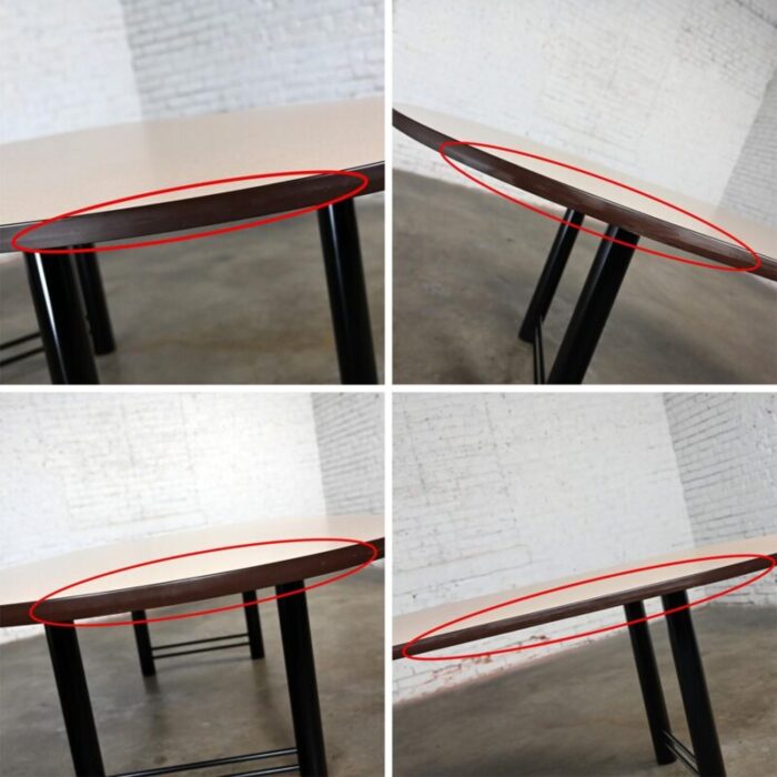 early 21st century modern surfacetech racetrack conference or dining table oval laminate top 0576