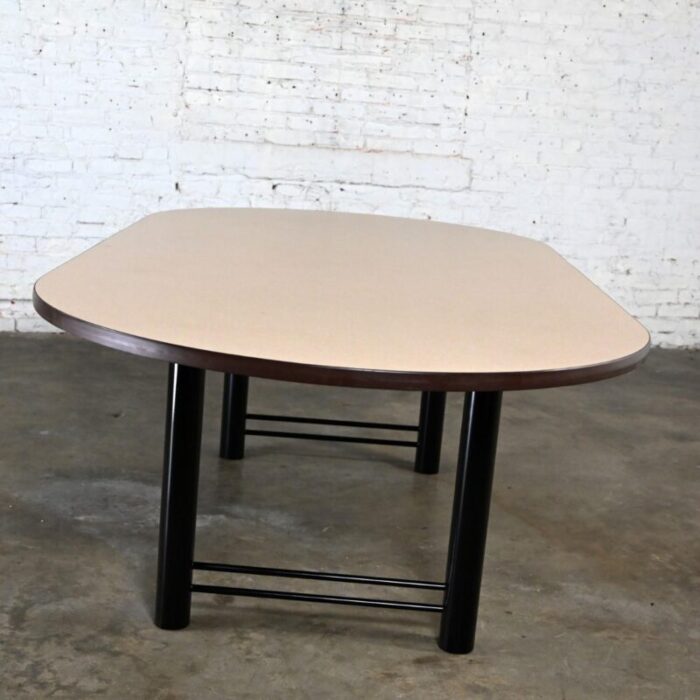 early 21st century modern surfacetech racetrack conference or dining table oval laminate top 4376