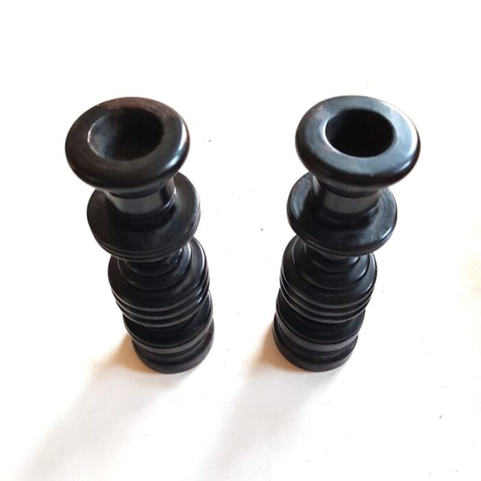 ebony turned wood candlesticks set of 2 2