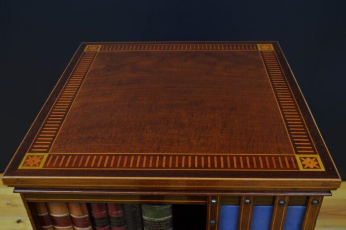 edwardian mahogany and inlaid revolving bookcase 1900 6161