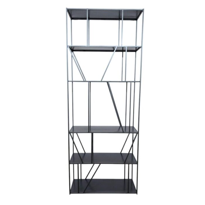 elly modern geometric iron etagere bookshelf 7081