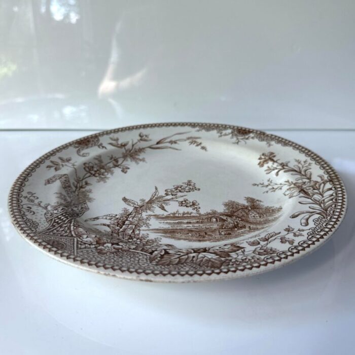 em and co edge malkin and co lisbon brown transferware plate 2805