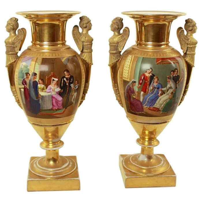 empire porcelain vases set of 2 1