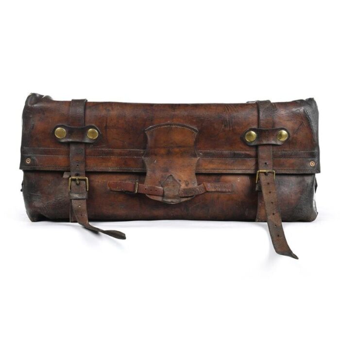 english leather suitcase with interior pocket 1880s 1