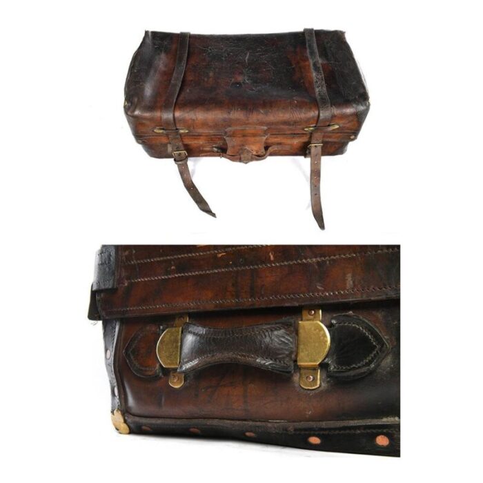 english leather suitcase with interior pocket 1880s 6