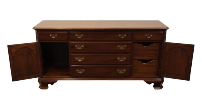 ethan allen georgian court collection solid cherry 63 triple door dresser 11 5223 5455