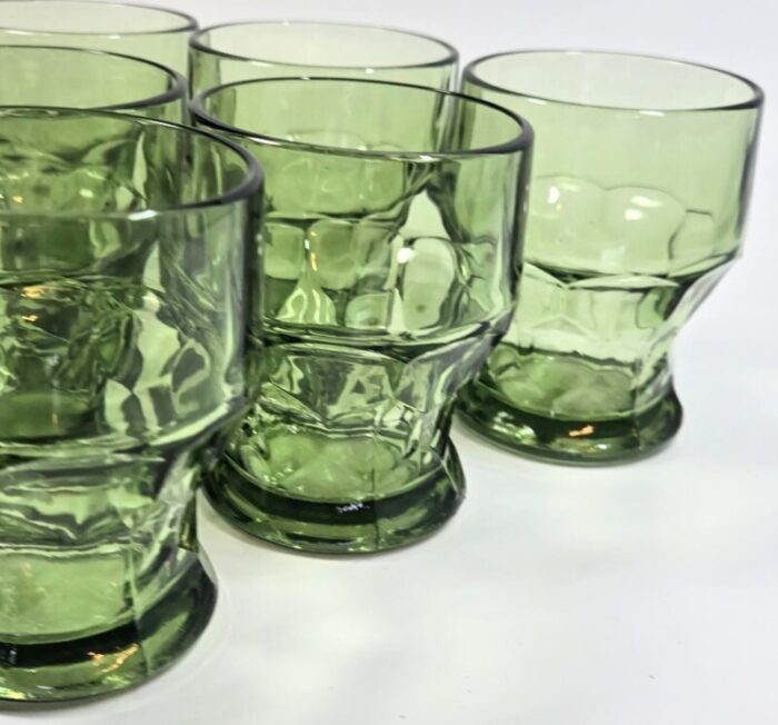 faceted green georgian lowballs set of six 1649