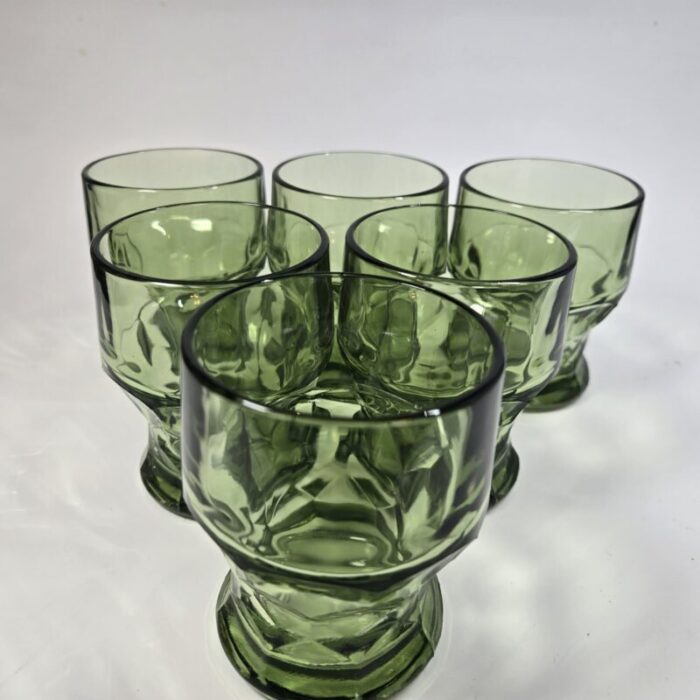 faceted green georgian lowballs set of six 8352