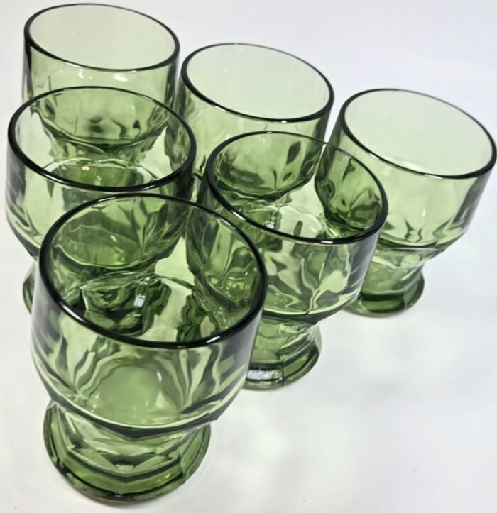 faceted green georgian lowballs set of six 8780