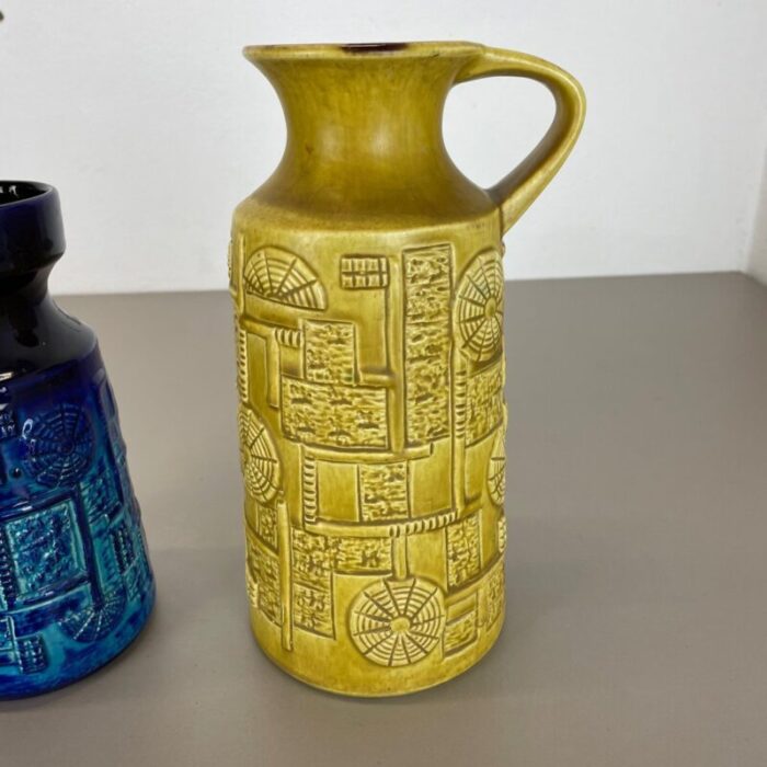 fat lava op art pottery vases by bay ceramics germany 1970s set of 2 10