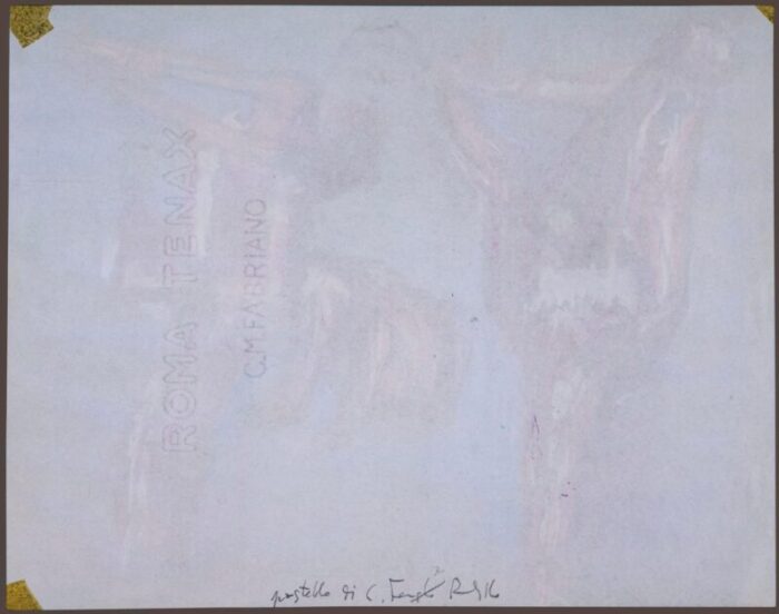 fausto pirandello compositions 1960s pastel drawings set of 2 4707