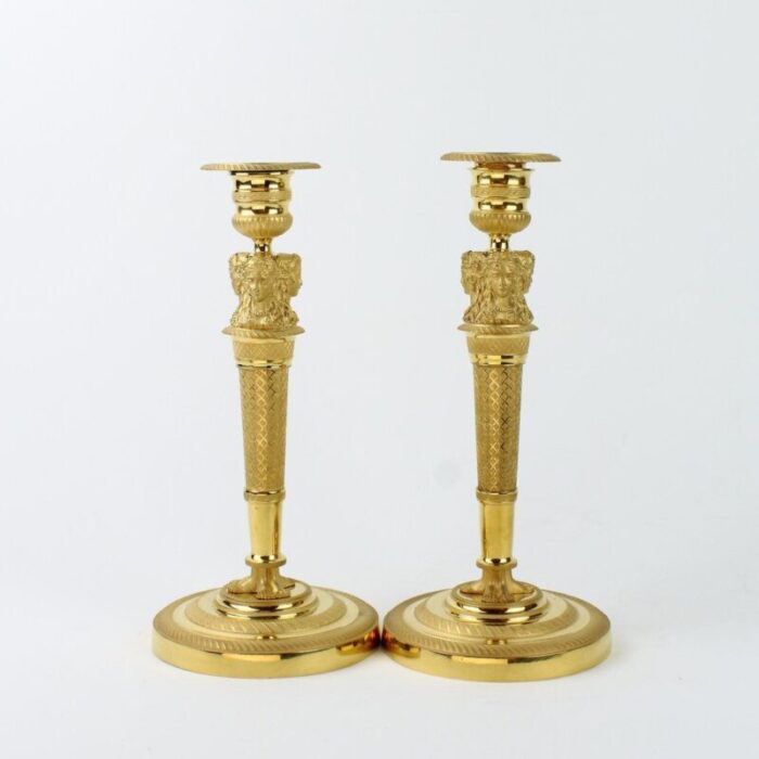 figurative empire candleholders 1820s set of 2 1