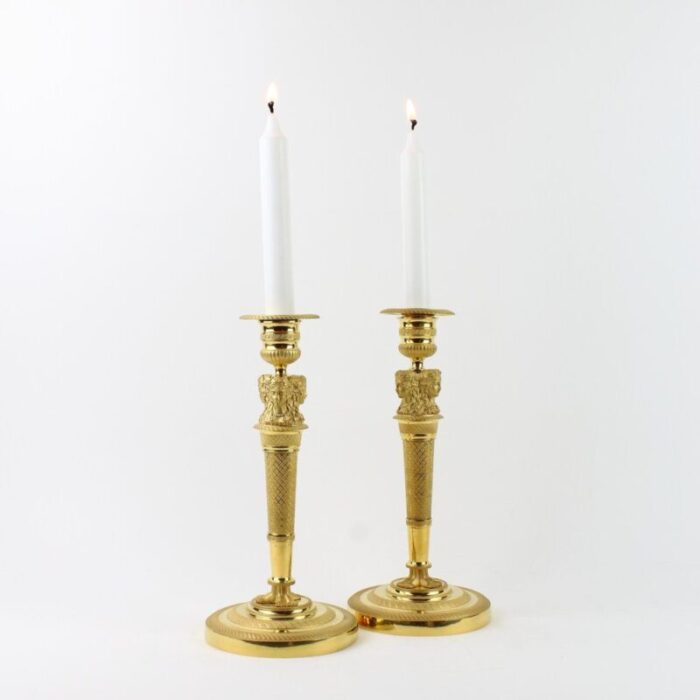 figurative empire candleholders 1820s set of 2 4