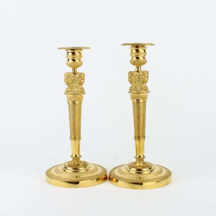 figurative empire candleholders 1820s set of 2 5