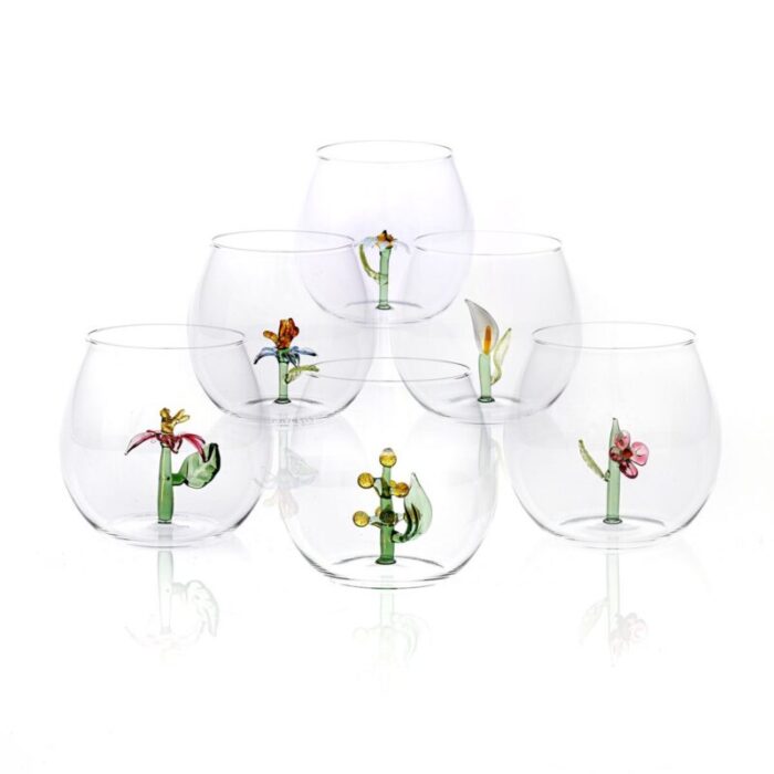 flower power glasses from casarialto set of 6 1