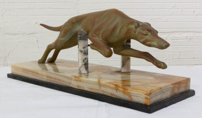 french art deco marble spelter greyhound 1930s 2