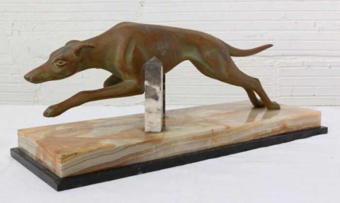 french art deco marble spelter greyhound 1930s 4