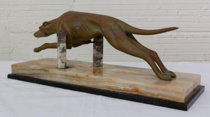 french art deco marble spelter greyhound 1930s 5