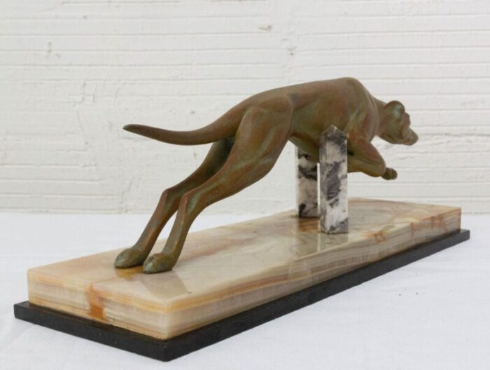 french art deco marble spelter greyhound 1930s 7