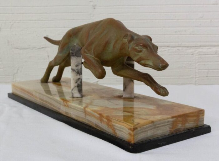 french art deco marble spelter greyhound 1930s 8