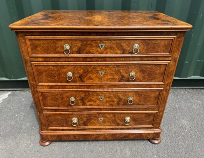 french burr walnut chest of drawers 1870s 6494