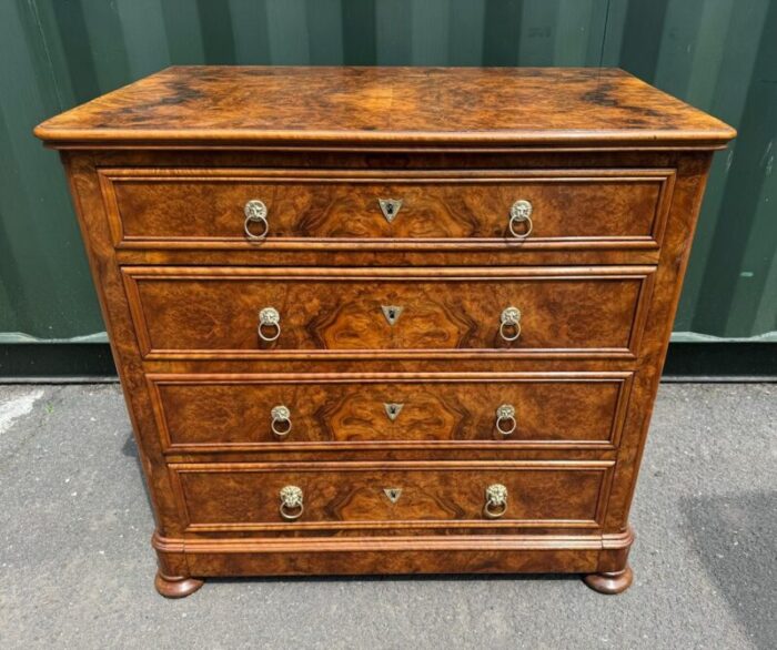 french burr walnut chest of drawers 1870s 7653