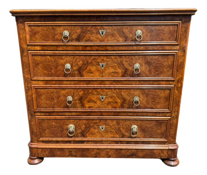 french burr walnut chest of drawers 1870s 8571