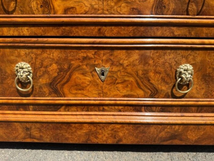 french burr walnut chest of drawers 1870s 9059