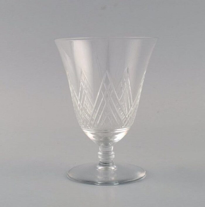 french clear mouth blown crystal glasses 1930s set of 4 4