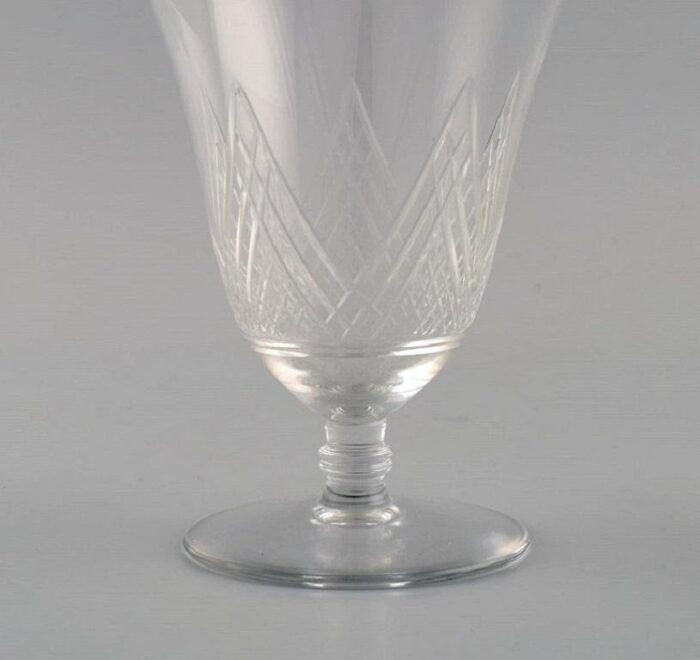 french clear mouth blown crystal glasses 1930s set of 4 5 scaled